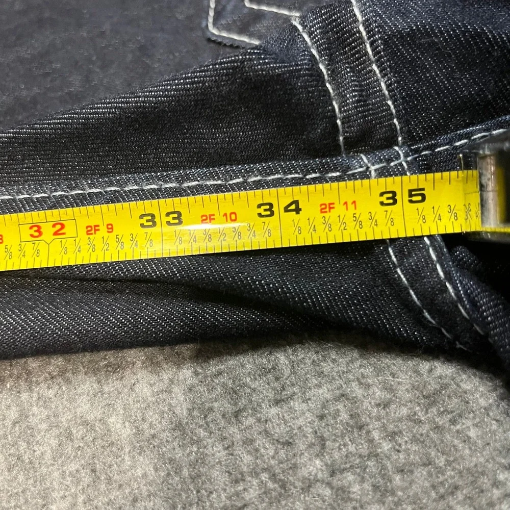 True Religion Section Skinny Jeans Mens 46x35 Indigo Blue Contrast Stitch Denim